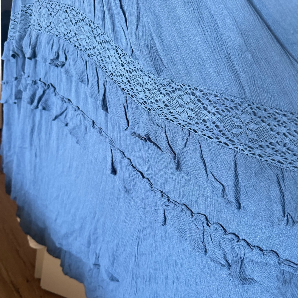 Blue crochet FREE PEOPLE DRESS. Size medium. Worn ONCE.